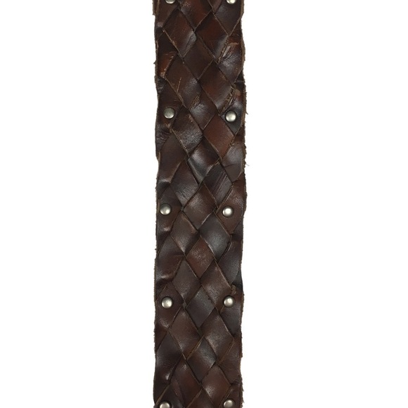 AMERICAN EAGLE Braided Leather Belt Stud Details Western Equestrian Rodeo S/M - Picture 9 of 15